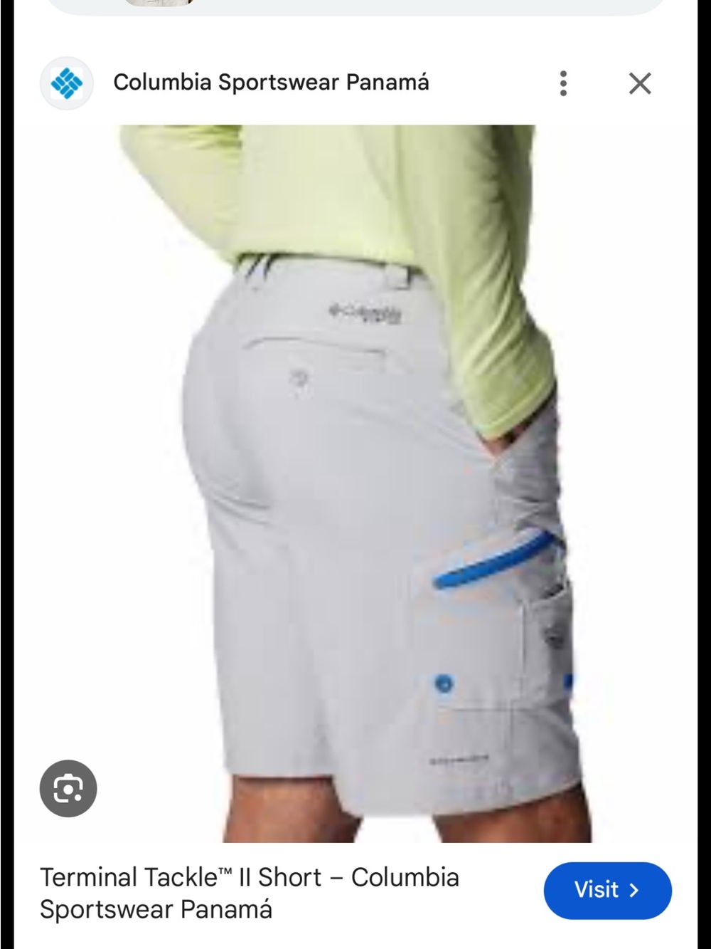 Columbia Men’s Terminal Tackle II Cargo Shorts — Light Gray with Blue Accents